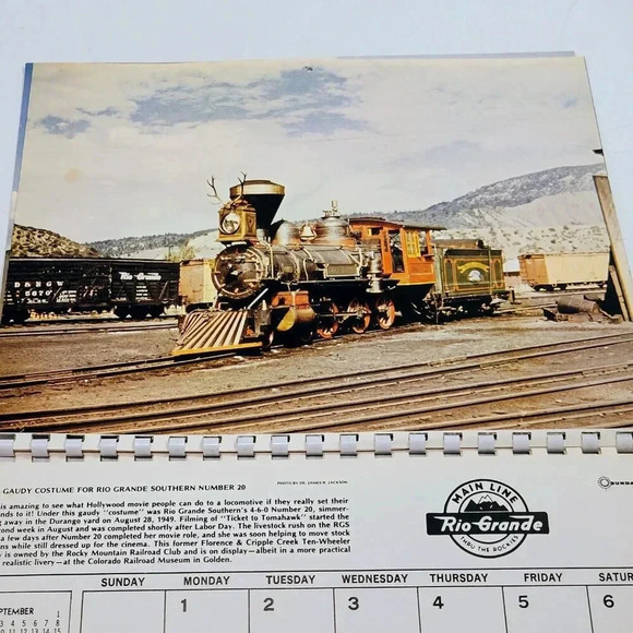 1979 Sundance Rocky Mountain Railroad Calendar Rio Grande RR Scenic Photographs - Picture 5 of 6